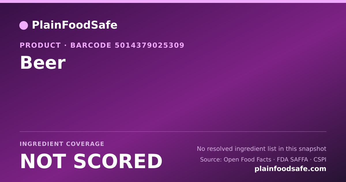 Share card for Beer Food Ingredient Profile