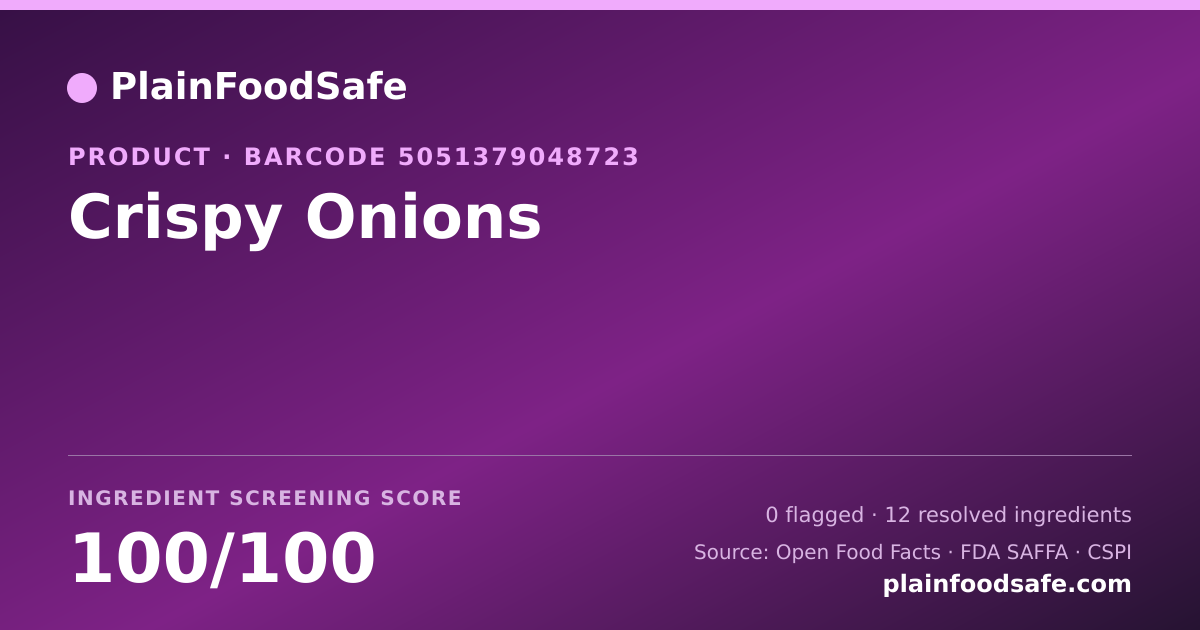 Share card for Crispy Onions Food Ingredient Profile