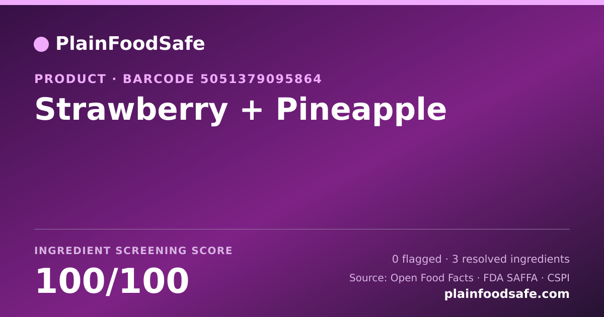 Share card for Strawberry + Pineapple Food Ingredient Profile