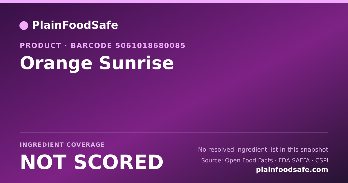 Share card for Orange Sunrise Food Ingredient Profile