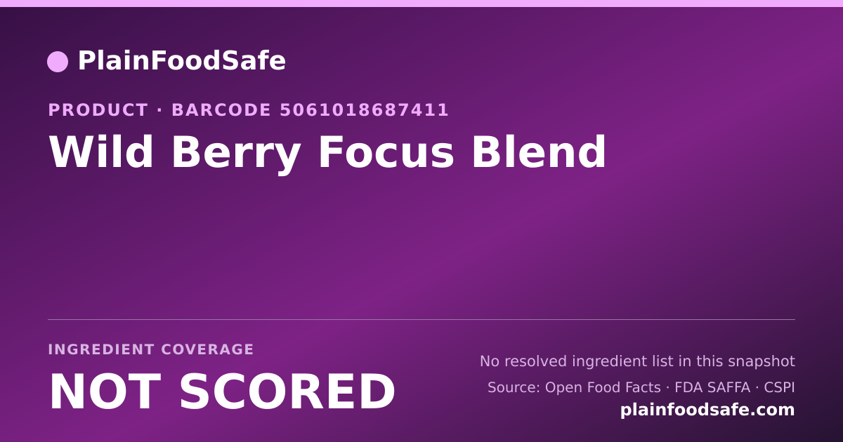 Share card for Wild Berry Focus Blend Food Ingredient Profile