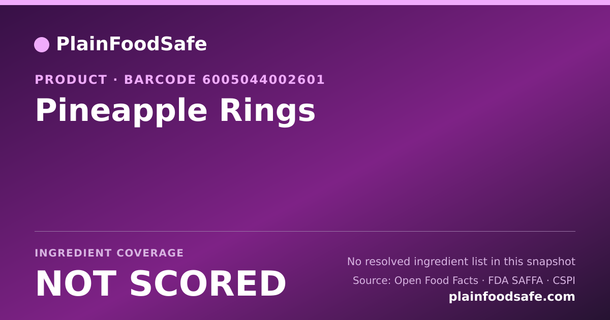 Share card for Pineapple Rings Food Ingredient Profile