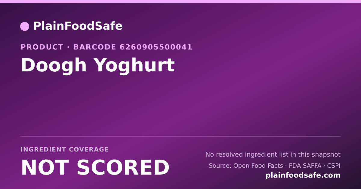 Share card for Doogh Yoghurt Food Ingredient Profile