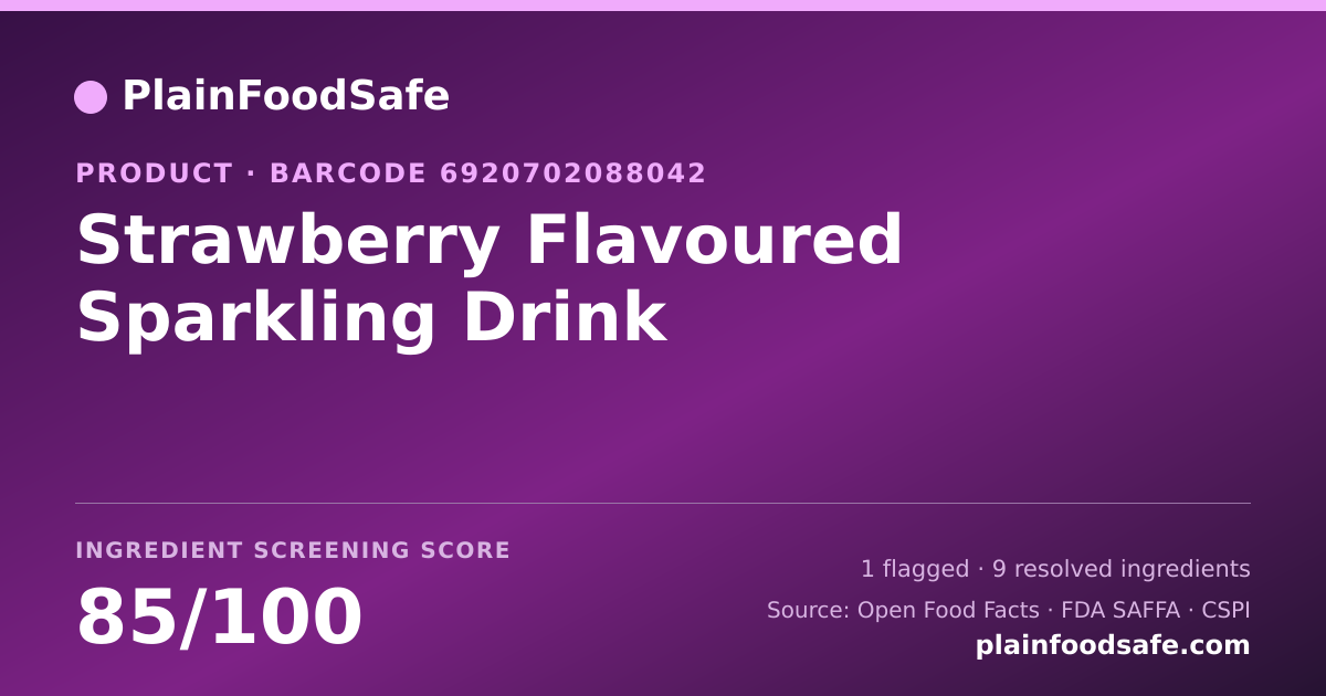 Share card for Strawberry Flavoured Sparkling Drink Food Ingredient Profile