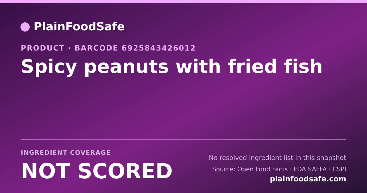 Share card for Spicy peanuts with fried fish Food Ingredient Profile