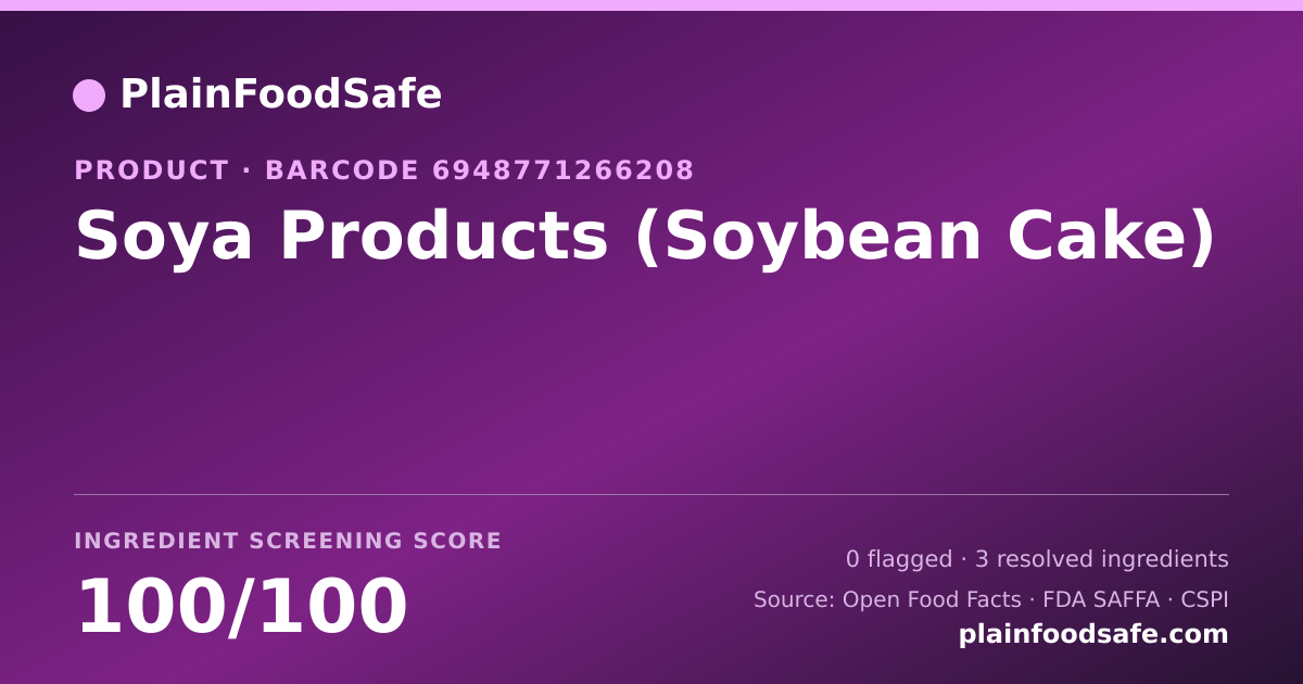 Share card for Soya Products (Soybean Cake) Food Ingredient Profile