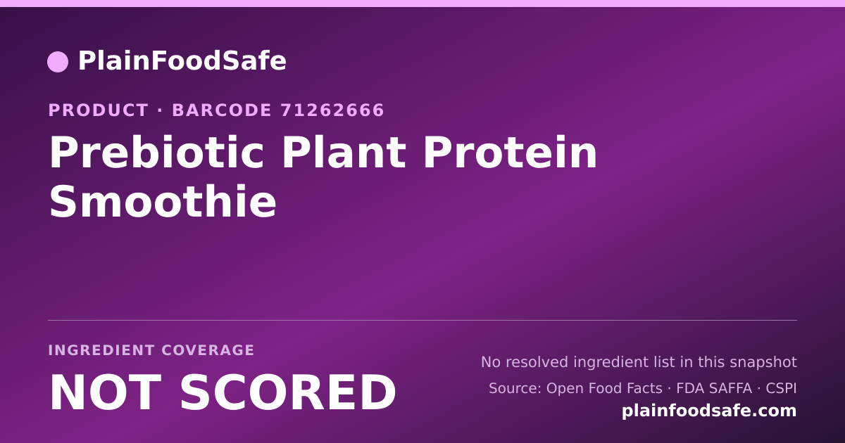 Share card for Prebiotic Plant Protein Smoothie Food Ingredient Profile