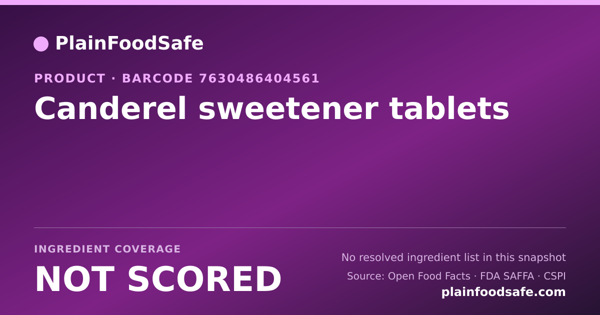 Share card for Canderel sweetener tablets Food Ingredient Profile