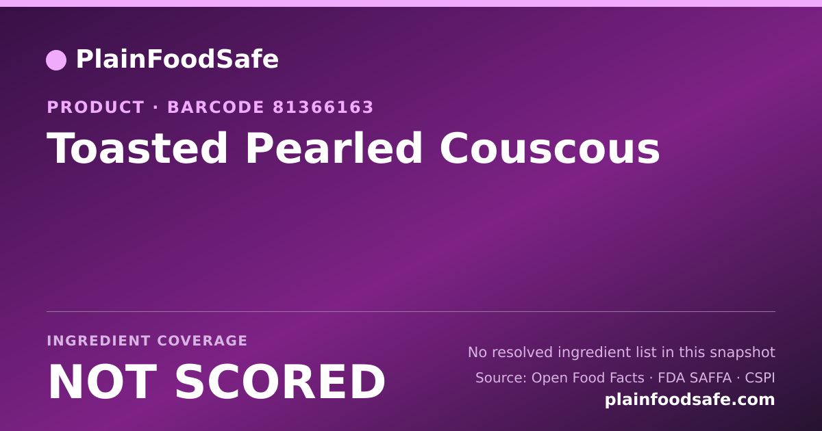 Share card for Toasted Pearled Couscous Food Ingredient Profile