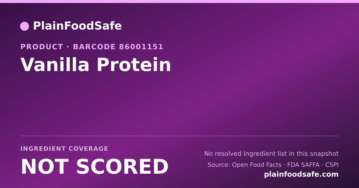 Share card for Vanilla Protein Food Ingredient Profile