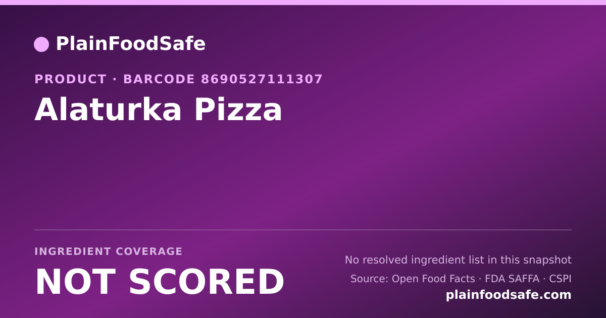 Share card for Alaturka Pizza Food Ingredient Profile