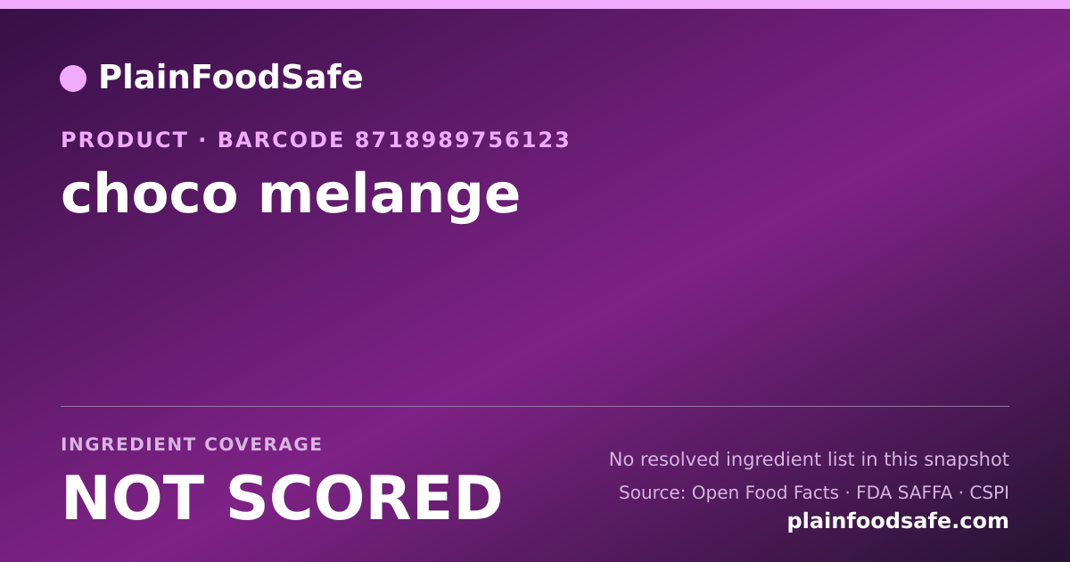 Share card for choco melange Food Ingredient Profile
