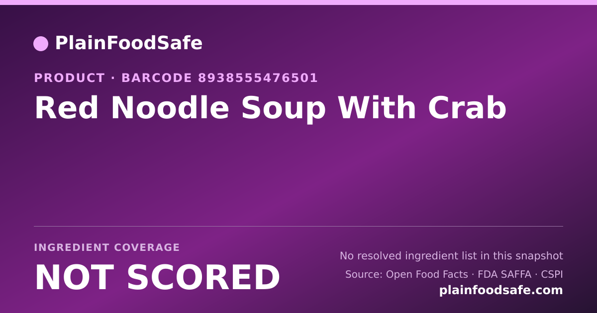Share card for Red Noodle Soup With Crab Food Ingredient Profile