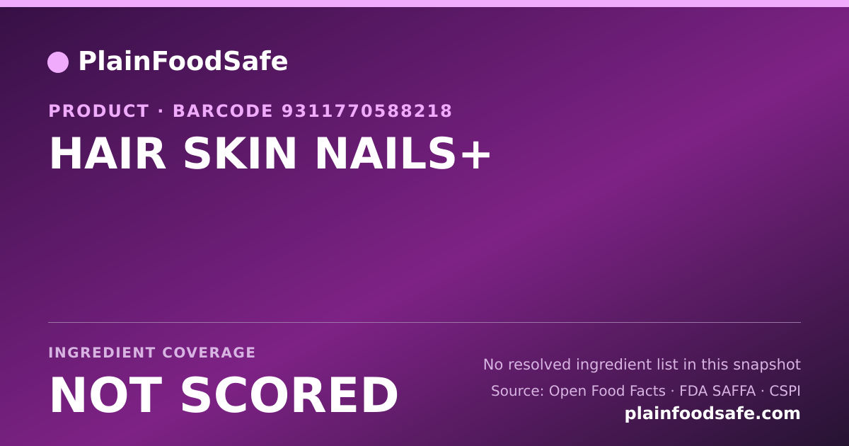 Share card for HAIR SKIN NAILS+ Food Ingredient Profile
