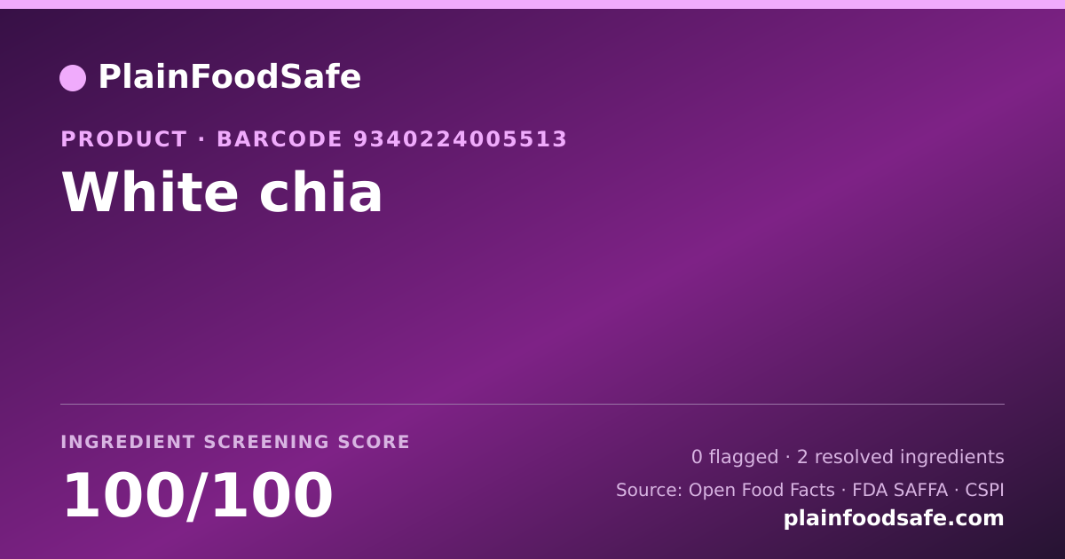 Share card for White chia Food Ingredient Profile