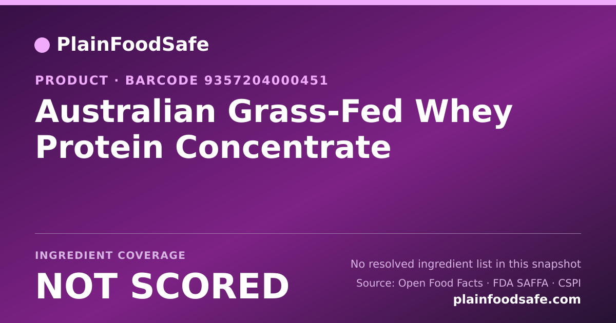 Share card for Australian Grass-Fed Whey Protein Concentrate Food Ingredient Profile