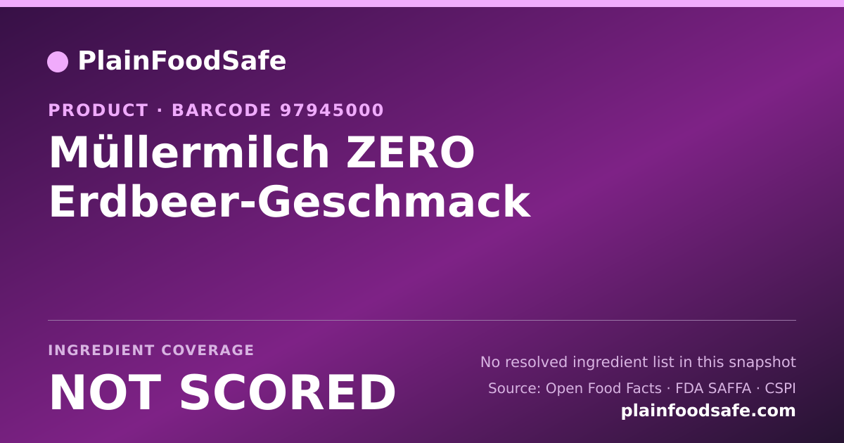Share card for Müllermilch ZERO Erdbeer-Geschmack Food Ingredient Profile